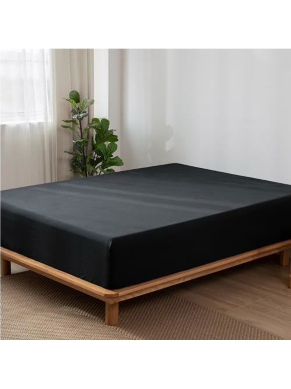 Black Fitted Bottom Sheet - King